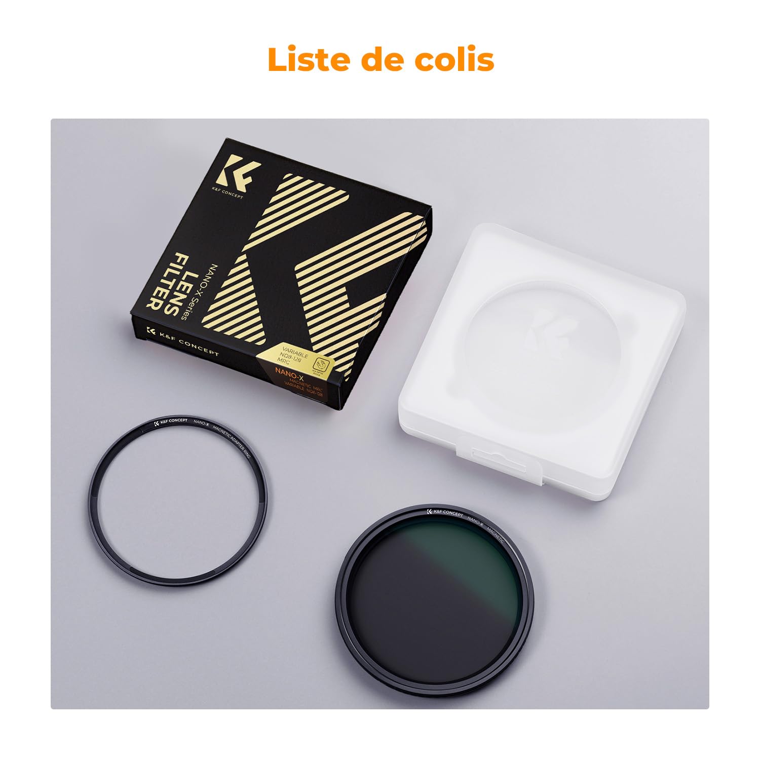 K&F CONCEPT 77mm Filtre ND8-128 Magnétique 1-5 Stops sans Corix avec Bague | Installer rapide, Variable,Rotatif,, HD, Imperméable à l’eau, Résistant à l’huile et aux rayures