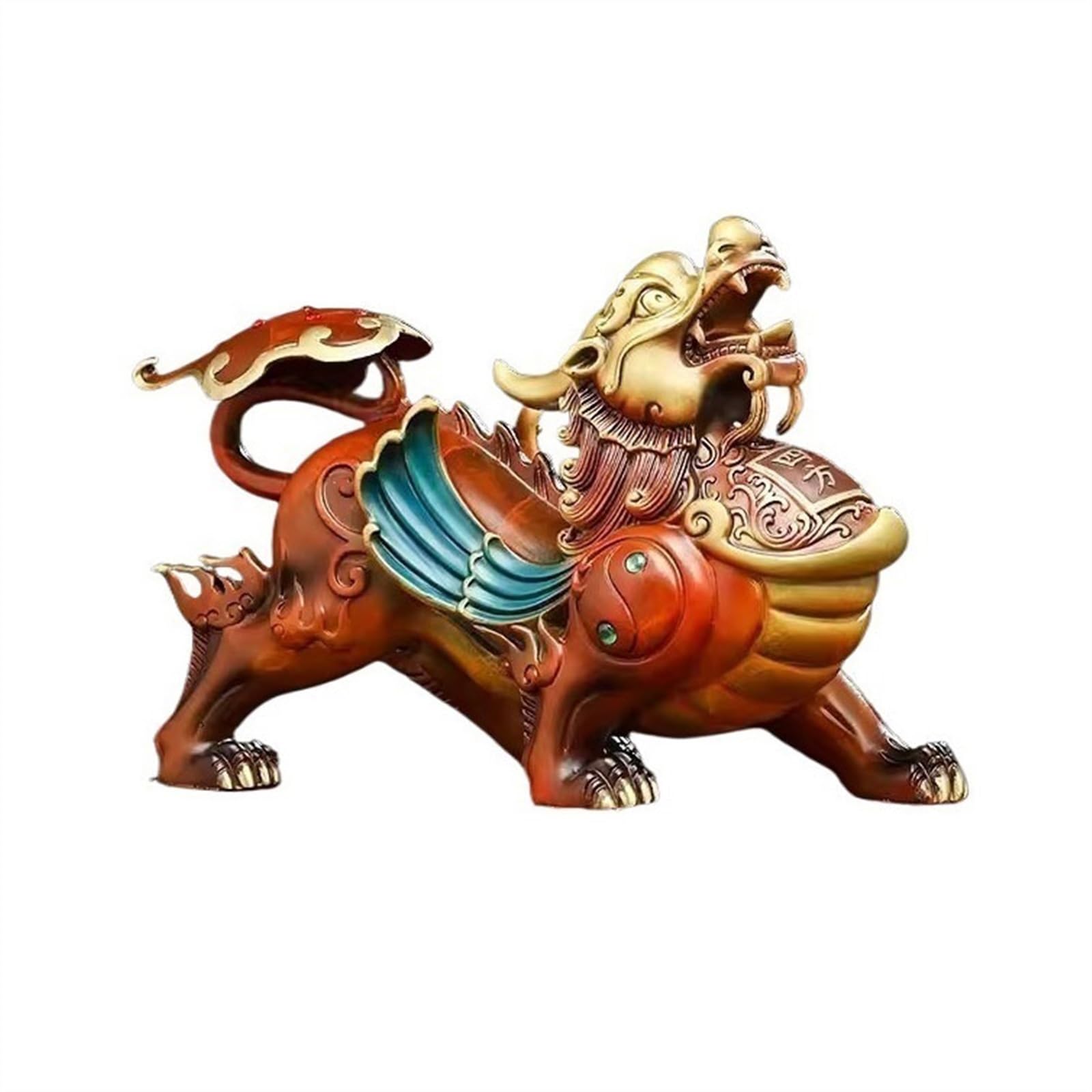 YNIYUJKL Feng Shui Buddha Statue Fortune Pixiu Ornament Living Room Entrance Office Copper Decoration Chinese Tea Table Ornament Desktop Decoration Ornaments,Left-L