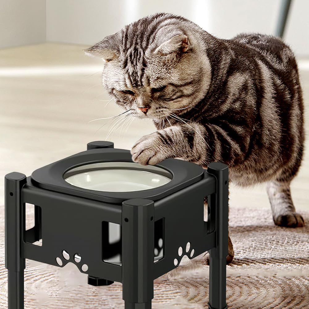 Gamelle d'eau pour chien, anti-éclaboussures, réglable en hauteur, gamelle en acier inoxydable, gamelle d'eau surélevée pour chien, avec gamelle anti-glouton