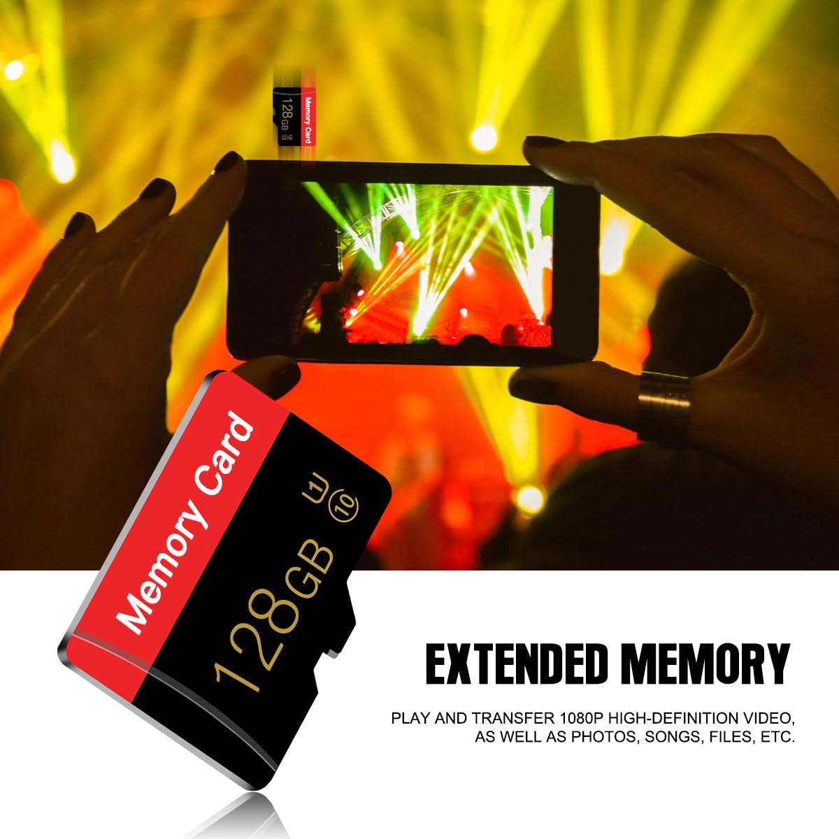 Micro Speicherkarte 128 GB 2 Stück mit Adapter C10 UHS-I A1 TransFlash TF Karte für Kamera