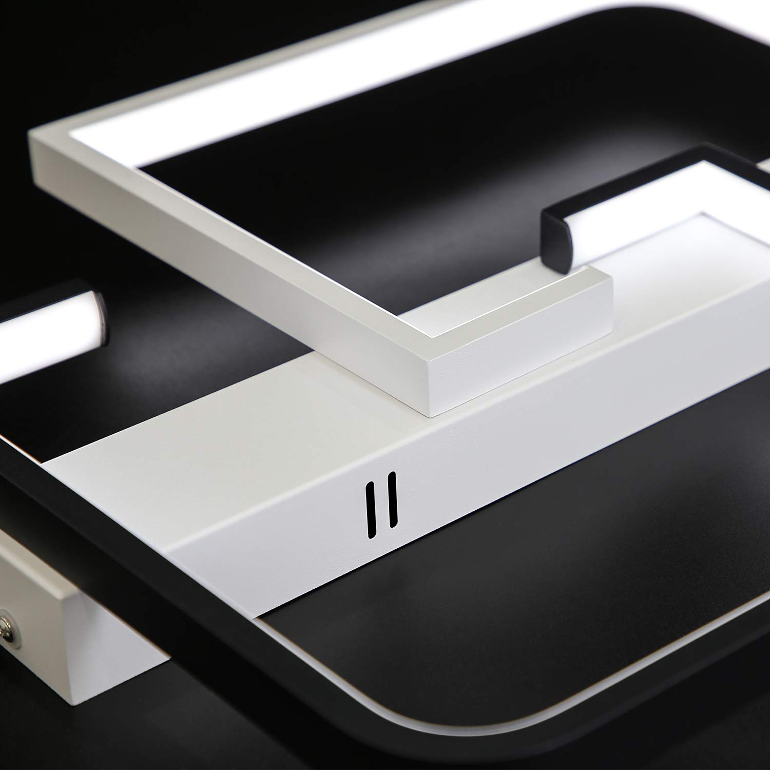 CBJKTX plafón LED plafón regulable con mando a distancia 35W lámpara de | salón diseño moderno en blanco y negro fabricado en aluminio para dormitorio cocina salón estudio hall balcón