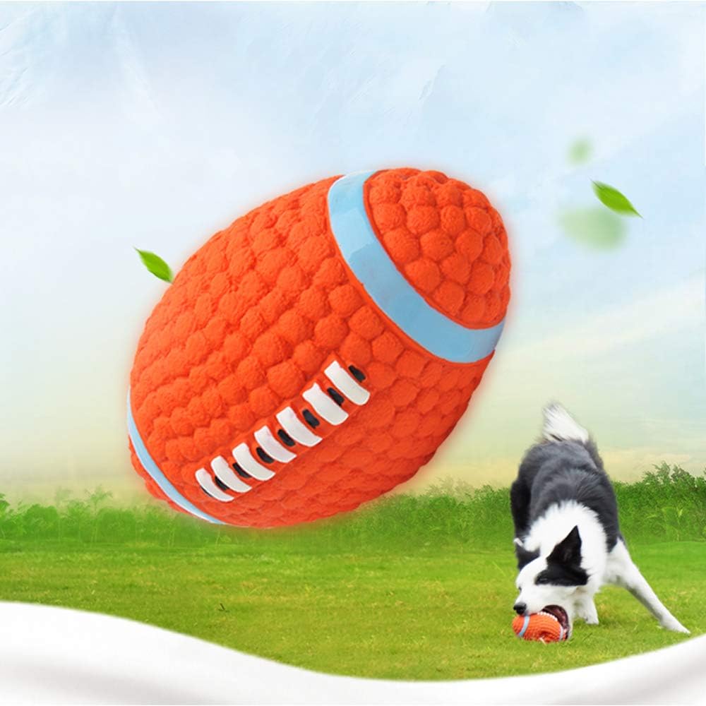 iNszkoos Squeaky Dog Ball Toy Natural Rubber Dog Chew Toys Dogs Football Rugby Ball Toy Durable Interactive Toy for Medium and Large Dogs for Relieve Boredom - Image 3