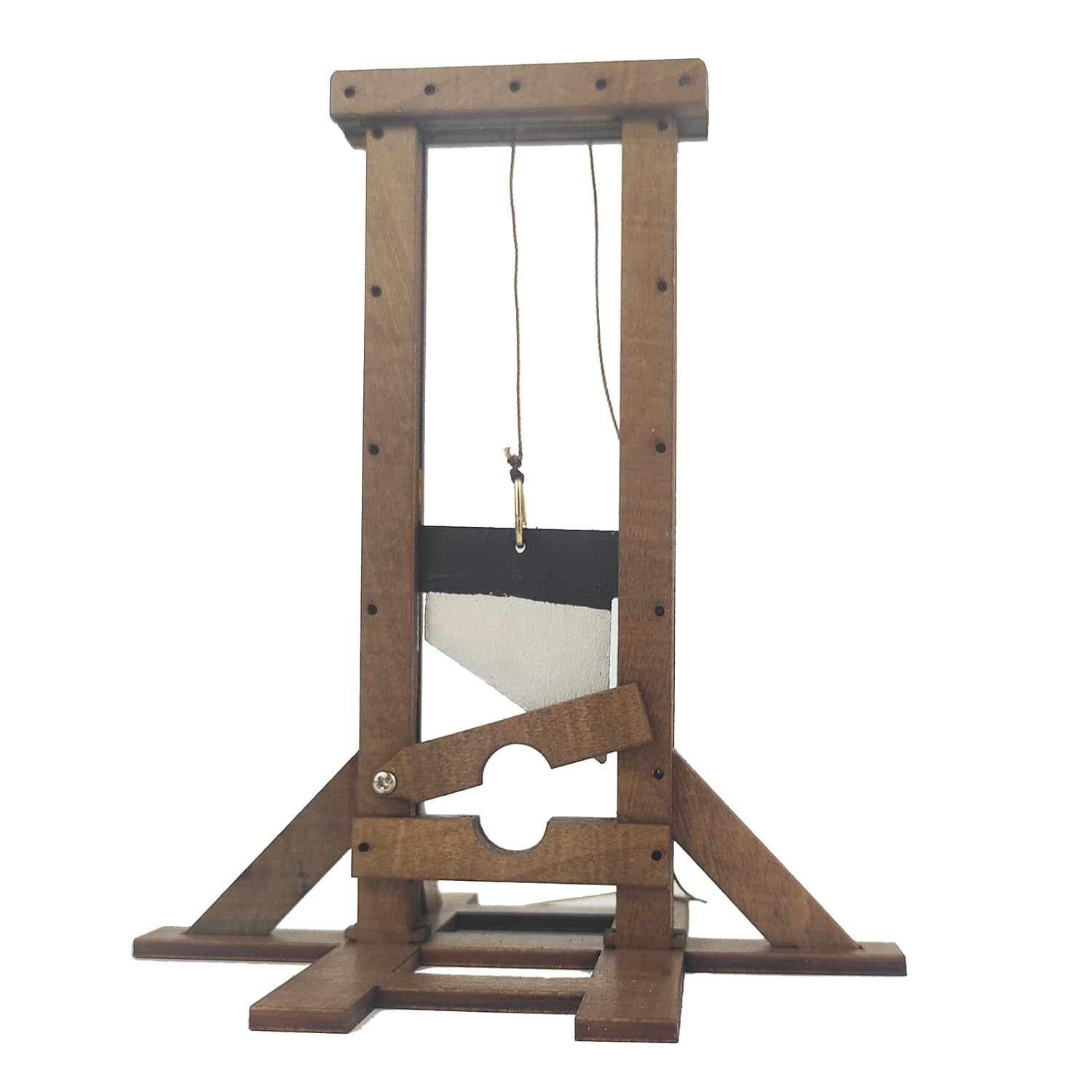 Handmade Wooden Ancient Simulation Model Medieval Pillory French Guillotine Prison Cage Coffin Creative Scene Accessories Props Decoration Ornaments (E)