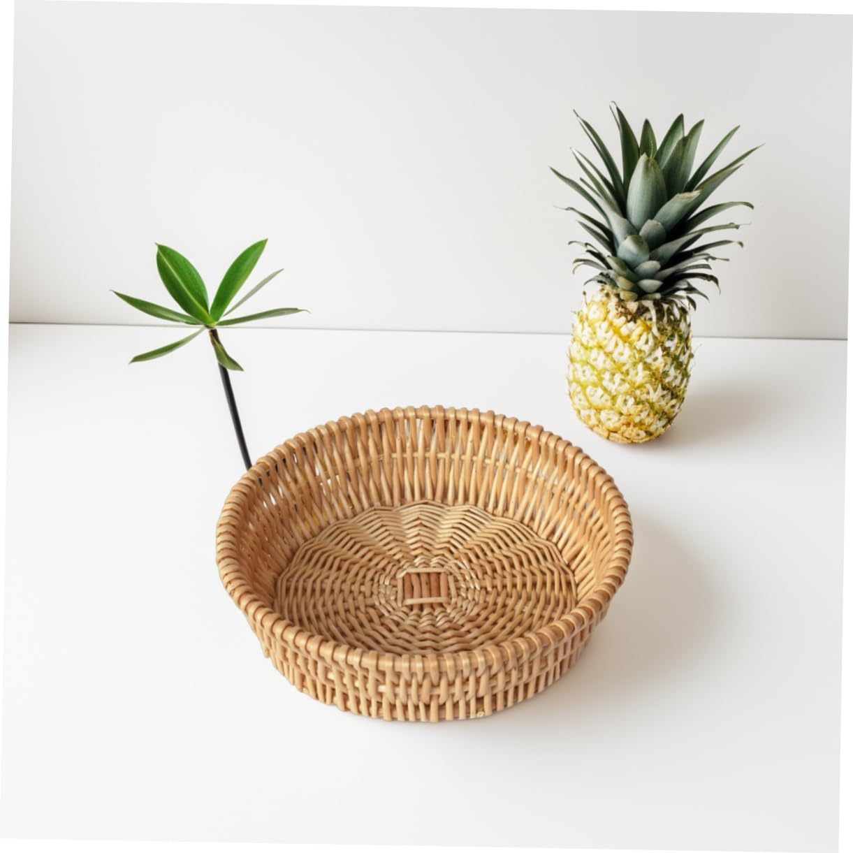 OFFSCH Rattan Bread Serving Basket 25cm Woven Storage Basket for Home Kitchen
