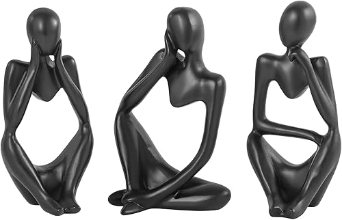 Estatua de Thinker - Escultura de arte abstracto, figuras coleccionables de resina dorada para el hogar, sala de estar, oficina, estante, gran idea