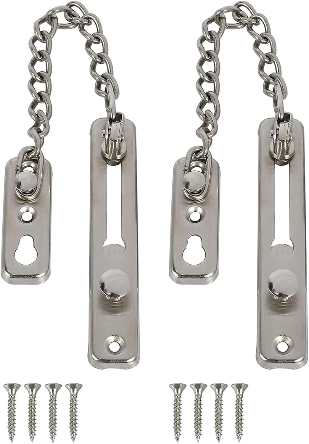Door Chain Lock,Bolt Gate Latches,Latch Safety Limiter,2Pcs Metal Household Door Chain Household Hotel Door Bolt Anti-Theft Door Security Chain Door Lock Anti-Theft Buckle