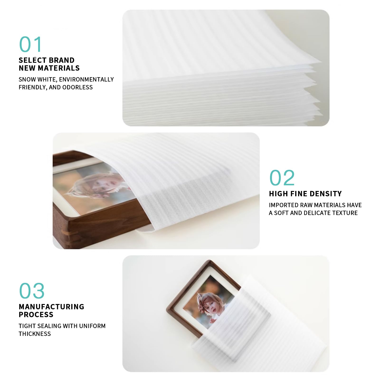 Feuilles Mousse Papier Bulle Déménagement 20x20cm avec Étiquettes Fragiles pour Cartons Emballage Vaisselle