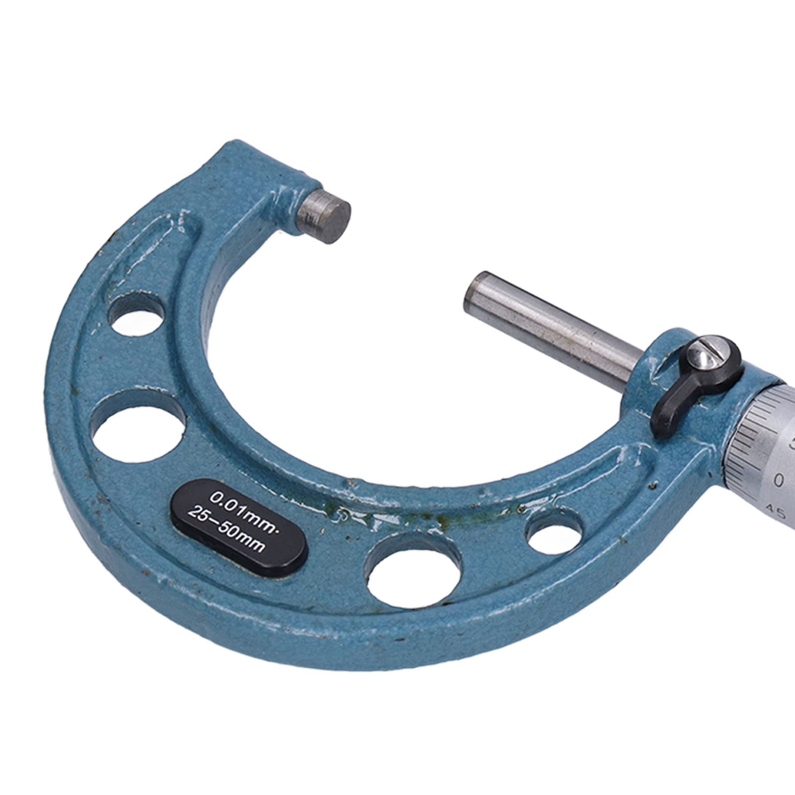 Micromètre Extérieur de Précision, Acier Inoxydable, 25-50mm, avec Clé et Boîte en Plastique, Précision 0,01mm pour Mesure d'Épaisseur