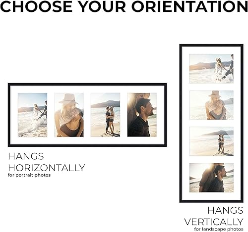Miniatura 5 de Poster Palooza Marco de collage con acabado negro, tapete blanco, con capacidad para cuatro fotos de 4 x 6, acrílico resistente a los rayos UV,