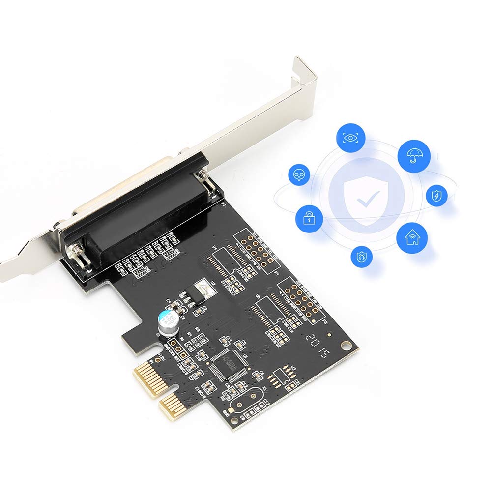 Topiky Carte d'extension PCIE vers parallèle, Adaptateur de Port parallèle PCI Express vers DB25 LPT avec Support à Profil Bas pour pour OS X et pour Linux, SPP/EPP/ECP