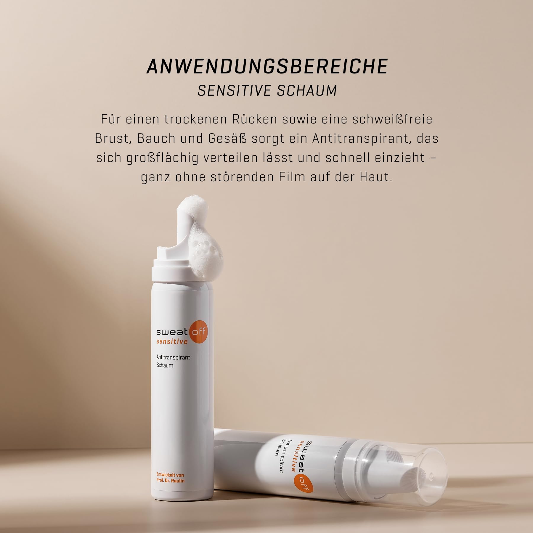 Sweat-Off sensitive Antitranspirant Schaum, Flüssigkeit, 75ml gegen Schwitzen | Schaum gegen Schweiß | Antiperspirant für empfindliche Haut