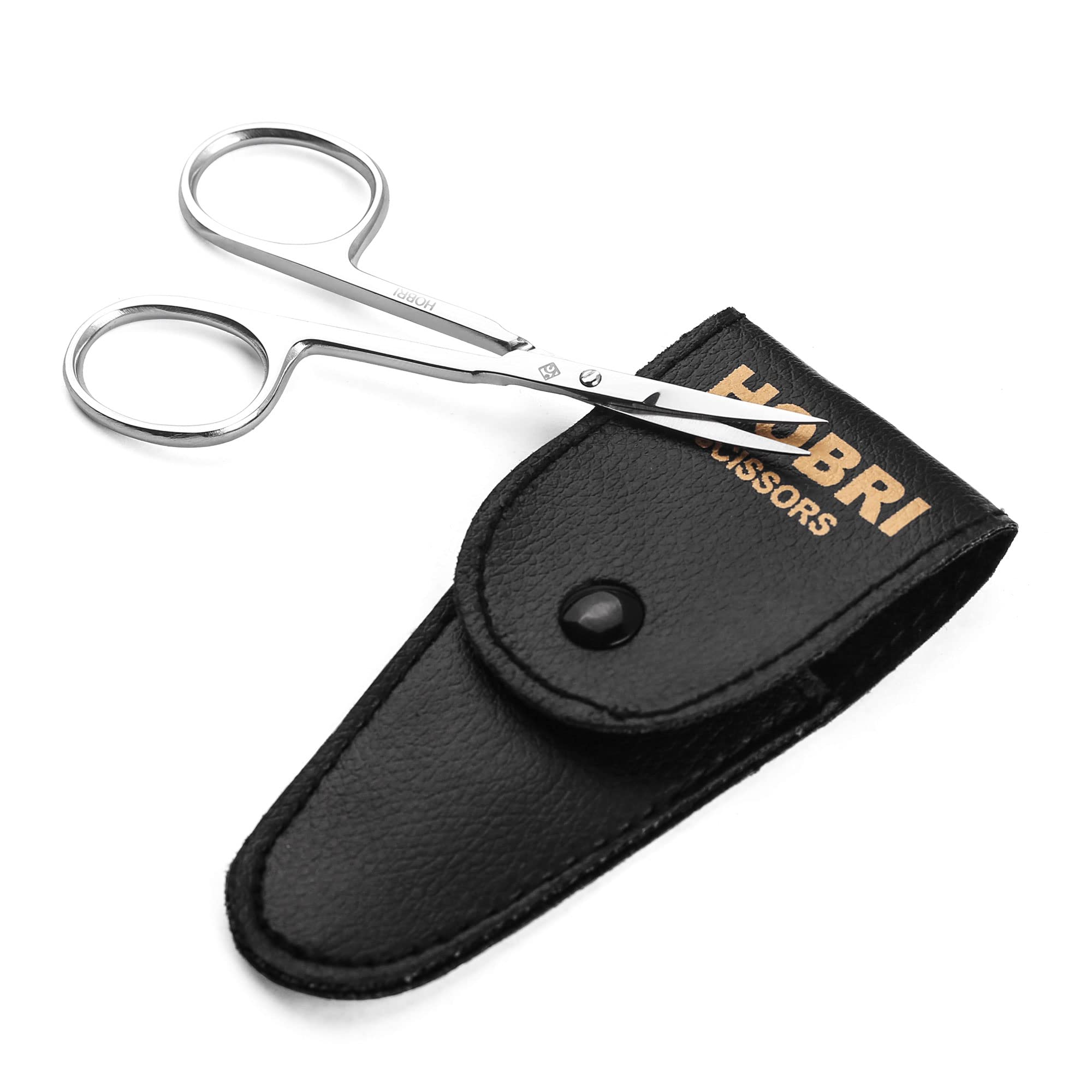 Cuticle Scissor, Extra Fine for Women and Men, Curved Stainless Steel Precise Pointed Tip Grooming Blades, Manicure, Pedicure, Trim Nail, Eyebrow, Eyelash, and Dry Skin, Hobri International, Silver