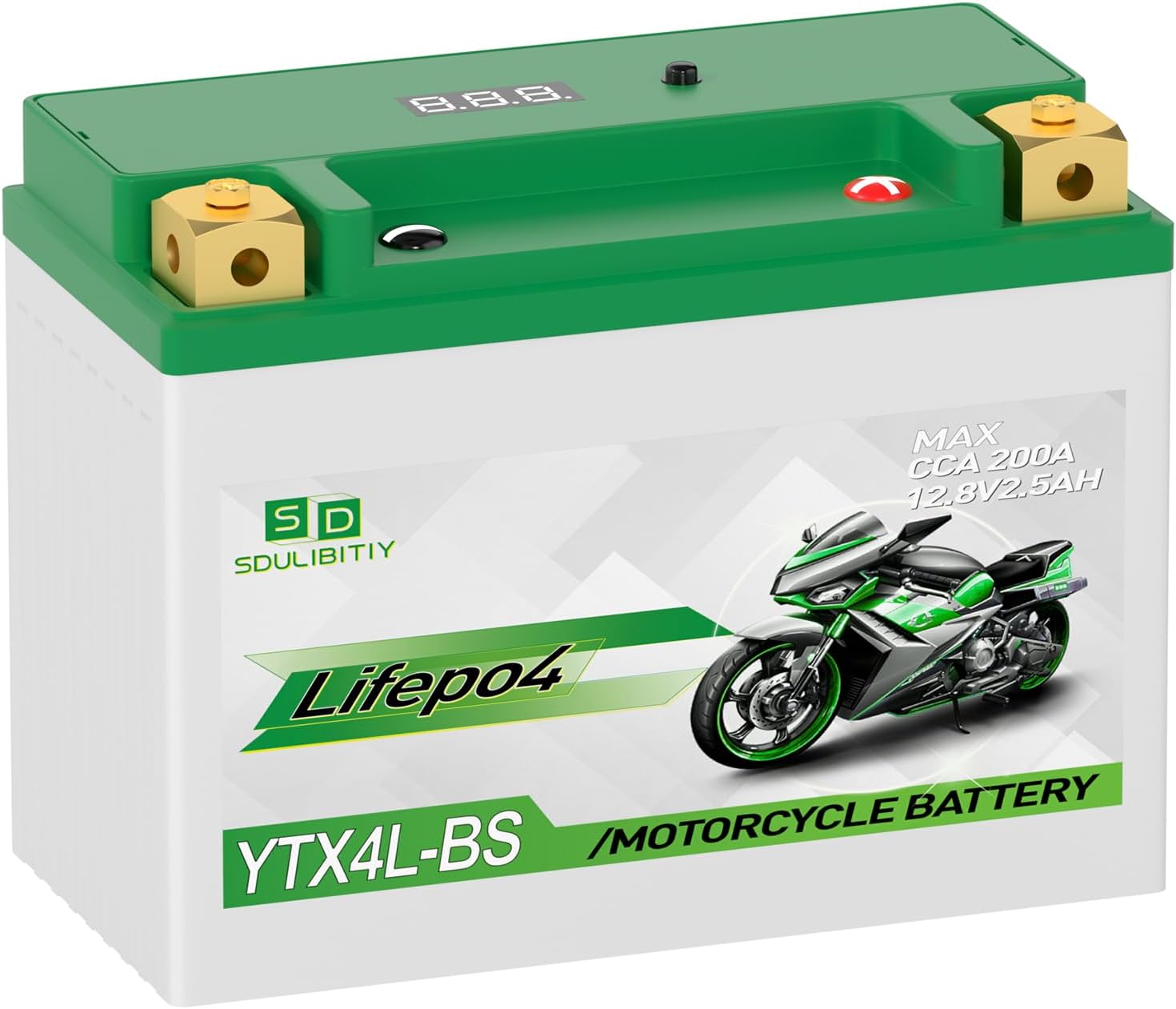 Lithium Motorcycle Battery LiFePO4 YTX20L-BS 12.8V 10Ah 580-750CCA Powersports Battery For Motorcycle Compatible ATV, UTV, Jet Ski, 4 wheeler, Scooter, PWC, Seadoo, Polaris and Generator Battery