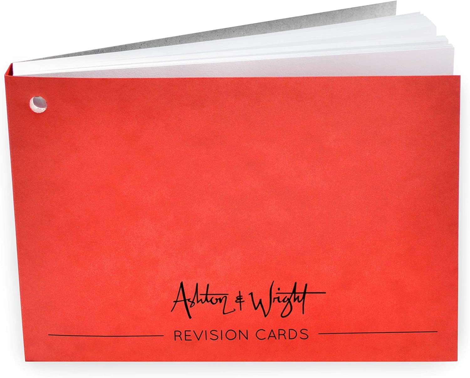 Ashton and Wright Revision Cards Book - Gummed Spine - 14.9 x 10.8cm - 50 Sheets - Red Mottled Cover - Single Book