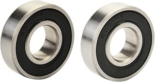 2Pcs 6001-2RS Bearings, Miniature Deep Groove Ball Bearings, 12x28x8mm(IDxODxTHK) Skateboard Bearings Double Rubber Seal for Fitness Equipment Electrical Motors