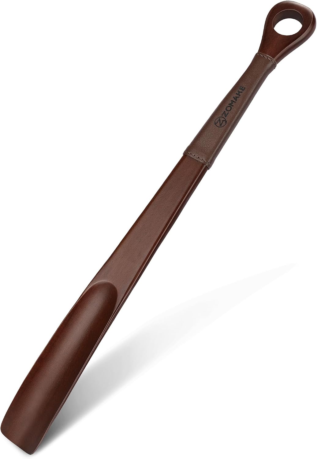 ZOMAKE Wooden Shoe Horn Long Handle for Seniors Men Women 16.5"/16.9"