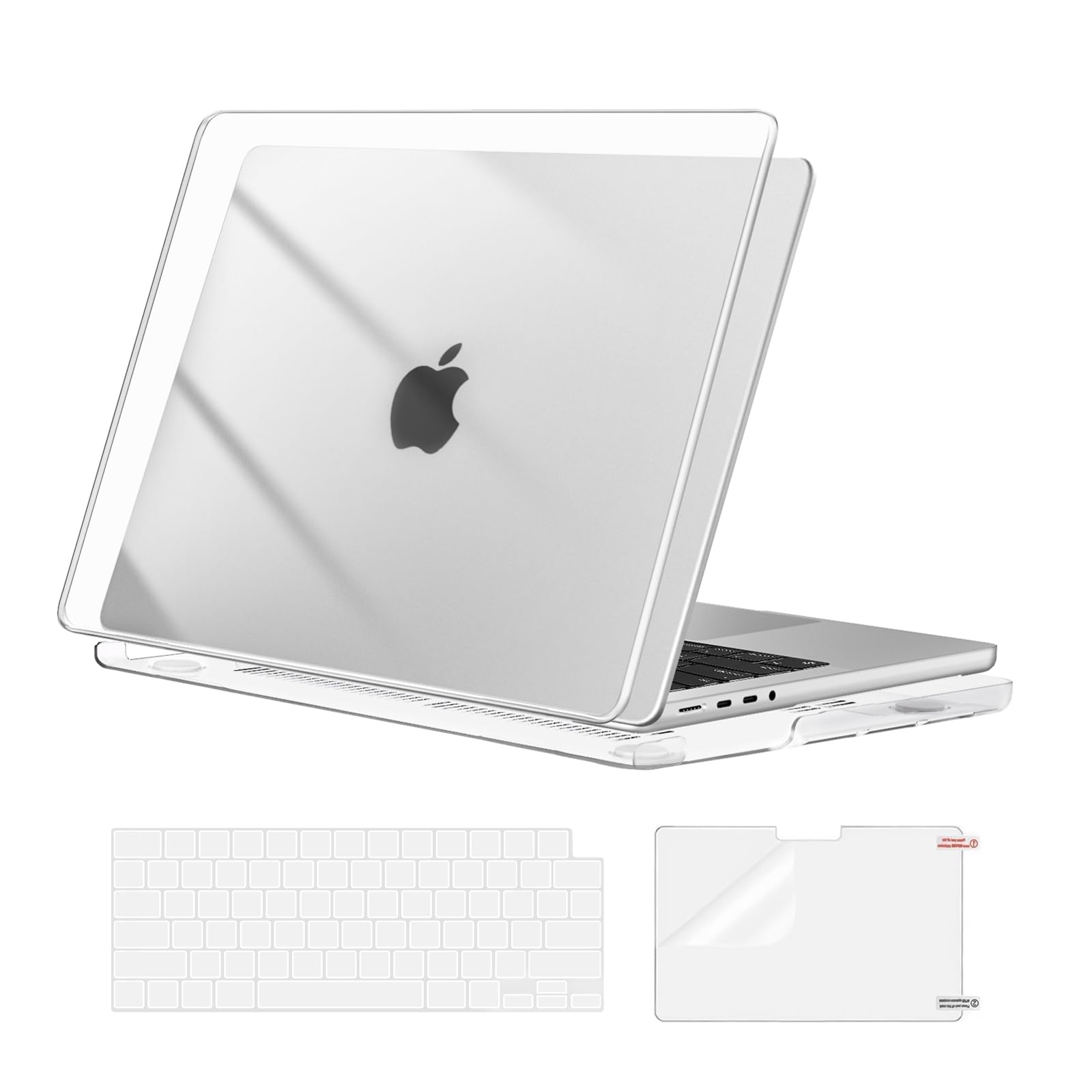 MOSISO Compatible with MacBook Pro 14 inch Case 2025 2024 2023 2022 2021 M4 M3 M2 M1 A3112 A3185 A3401 A2918 A2992 A2779 A2442 Pro Max, Plastic Hard Shell&Keyboard Cover&Screen Film, Crystal Clear