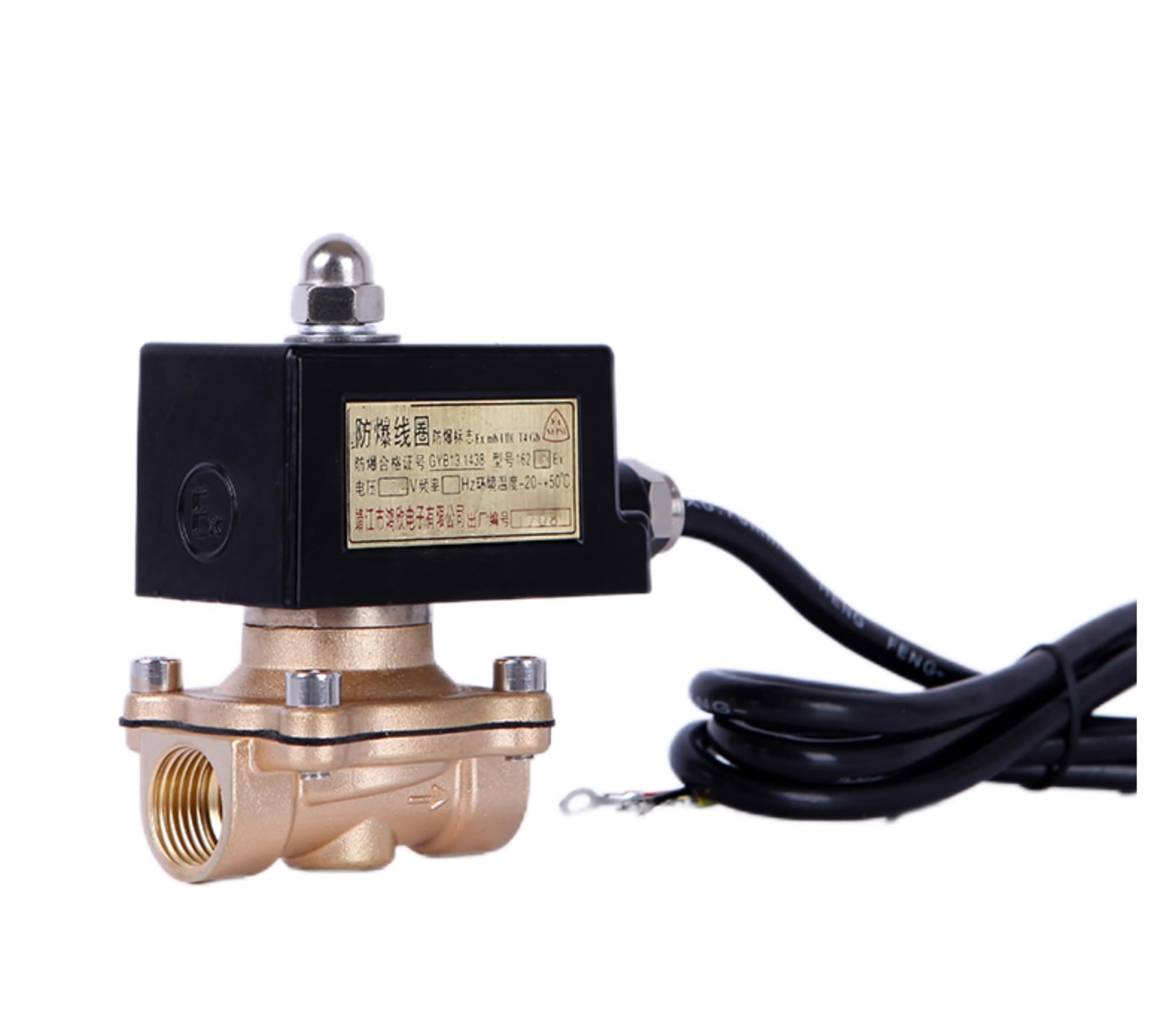 SBSSYVLMV 3/8 inch Normally Closed Brass Solenoid Valve 220V 24V Explosion Proof Explosion-Proof Coil(3/8" Bsp,AC220)