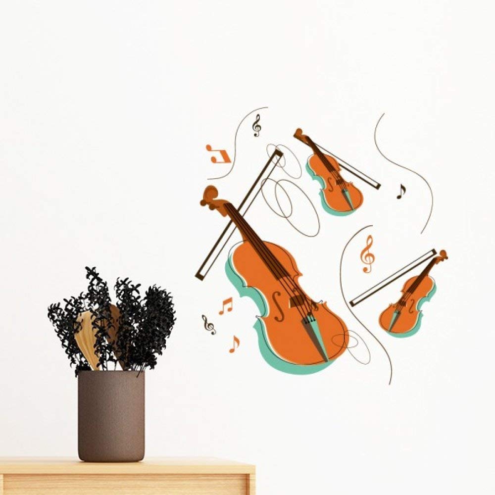 Sticker mural violon 70cm amovible pour decoration chambre musique