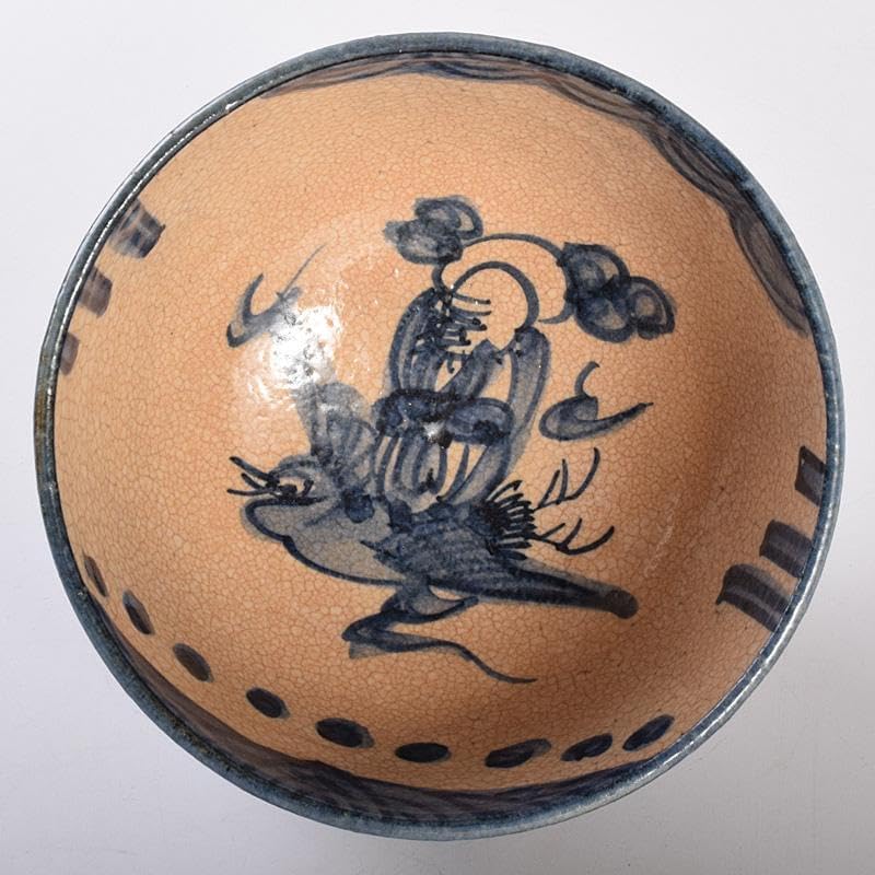 茶道具　聾米造　青木木米作　群仙文茶碗　仕覆付　共箱　V　R7598 茶道具 聾米造 青木木米作 群仙文茶碗 仕覆付 共箱