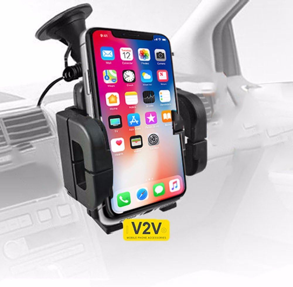 OnePlus 5T (6") - Universal Windscreen Swivel Big Mount Suction Phone Car Holder by V2V international