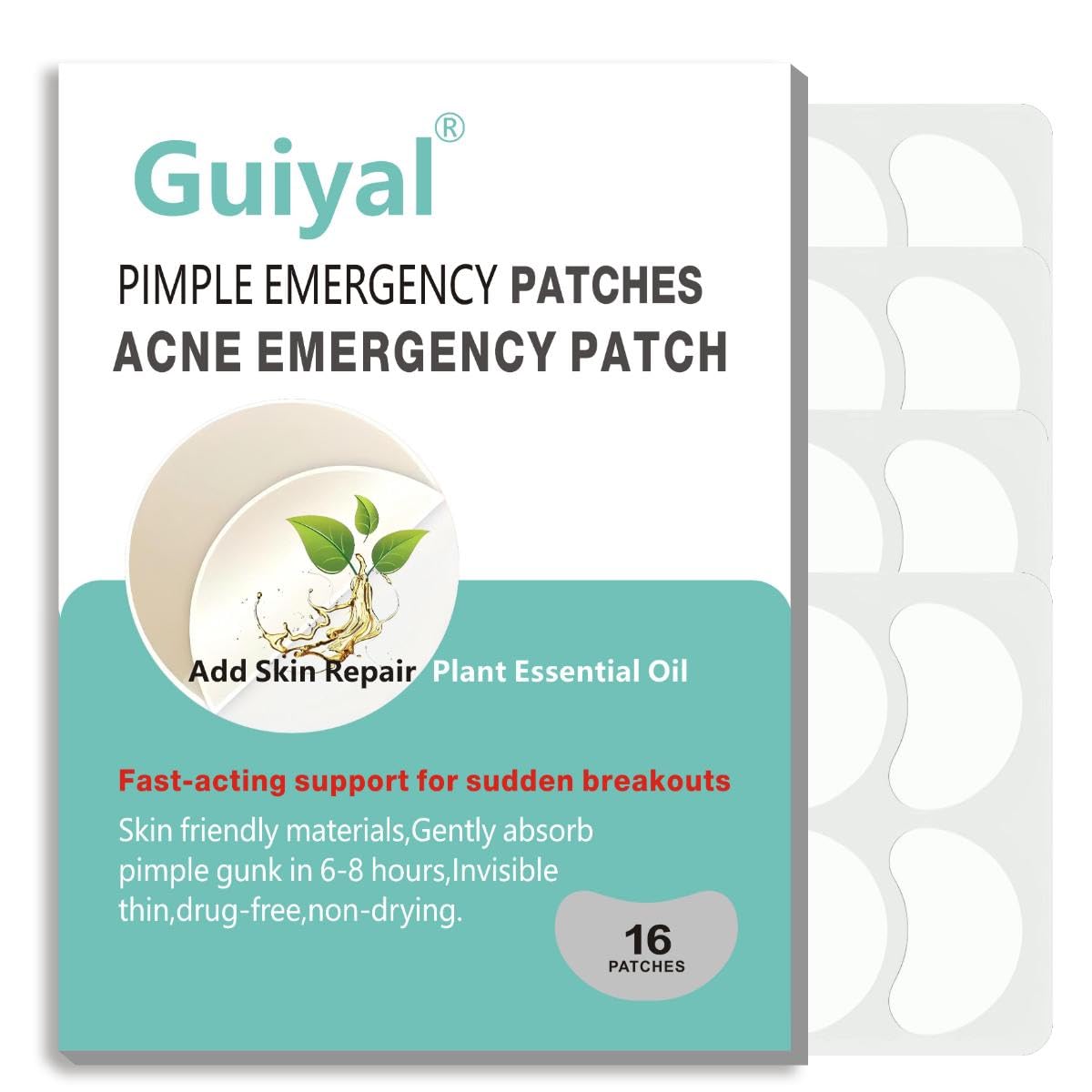 Pimple Emergency Acne Patches with Plant Essential Oil Pimple Patches for Face Hydrocolloid Acne Patches Pimple Lnvisible Patches