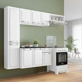Cozinha Compacta Branca em Aço 4 Peças Pratika