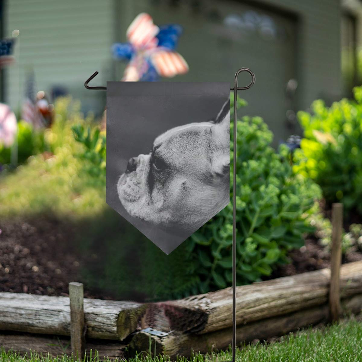 MONTOJ Bulldog Home Sweet Home - Bandera Vertical de Doble Cara ...