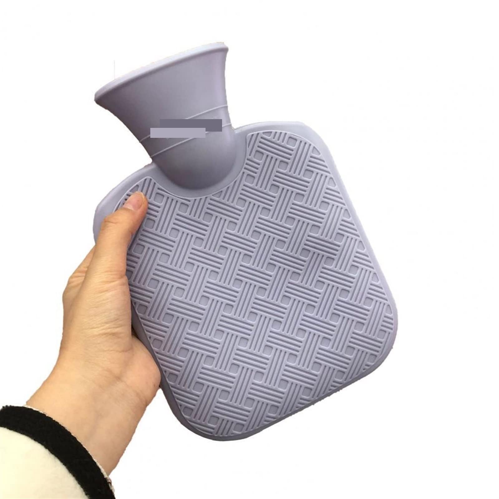 Botella de agua caliente apertura amplia, cómoda bolsa clásica multiusos, calentador manos y pies for aliviar el dolor hombros cuello(Purple)