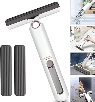 VROKLA Mini Mop for Kitchen, Floor, Glass, Car & More - 2 Sponges, Self Squeeze, Strong Absorbent, Wet & Dry Use, Multicolour, ABS & Sponge Material