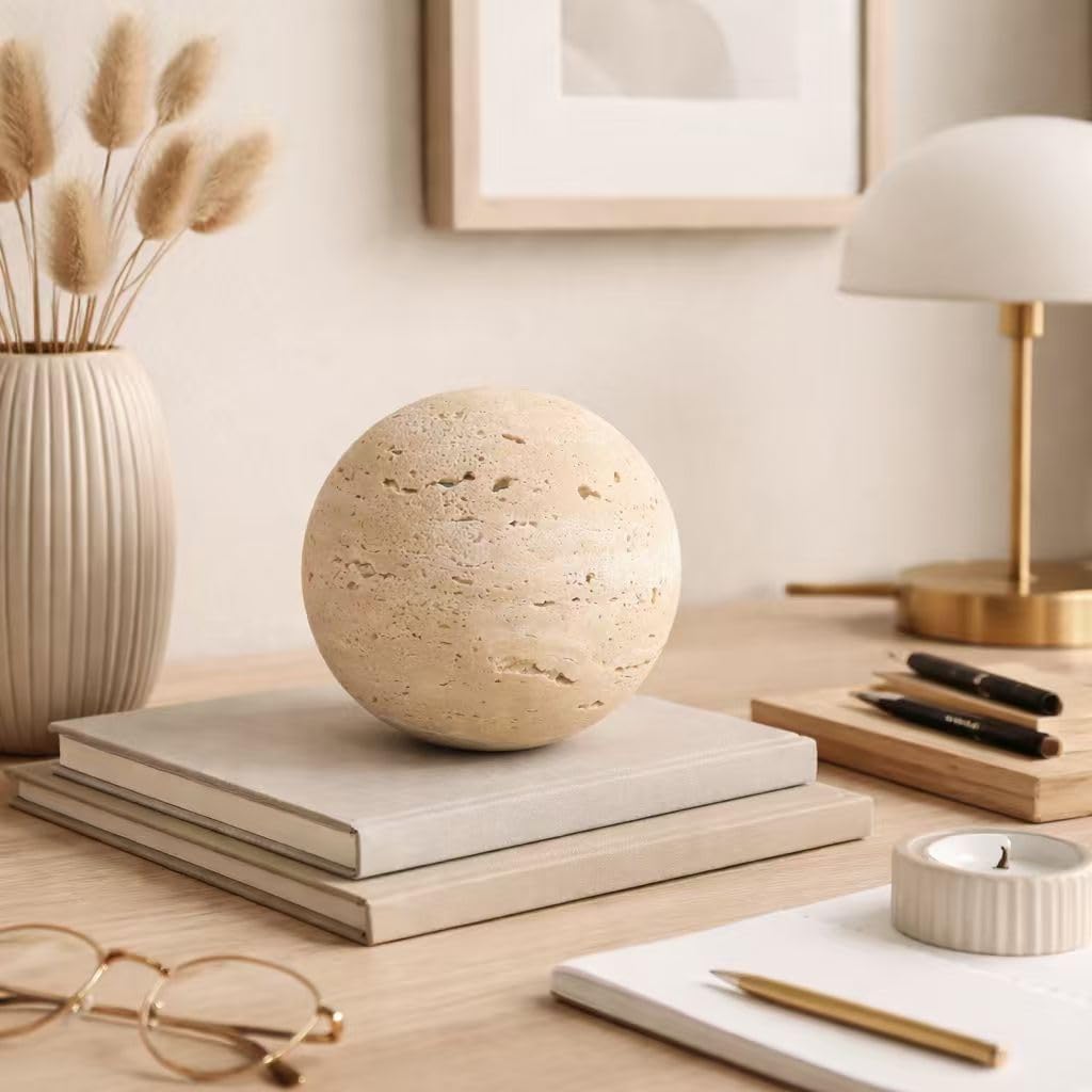 Limestone Balls, Natural Stone Balls, Natural Home Decor, Decorative Balls, Sustainable Bookshelf and Coffee Table Decorations