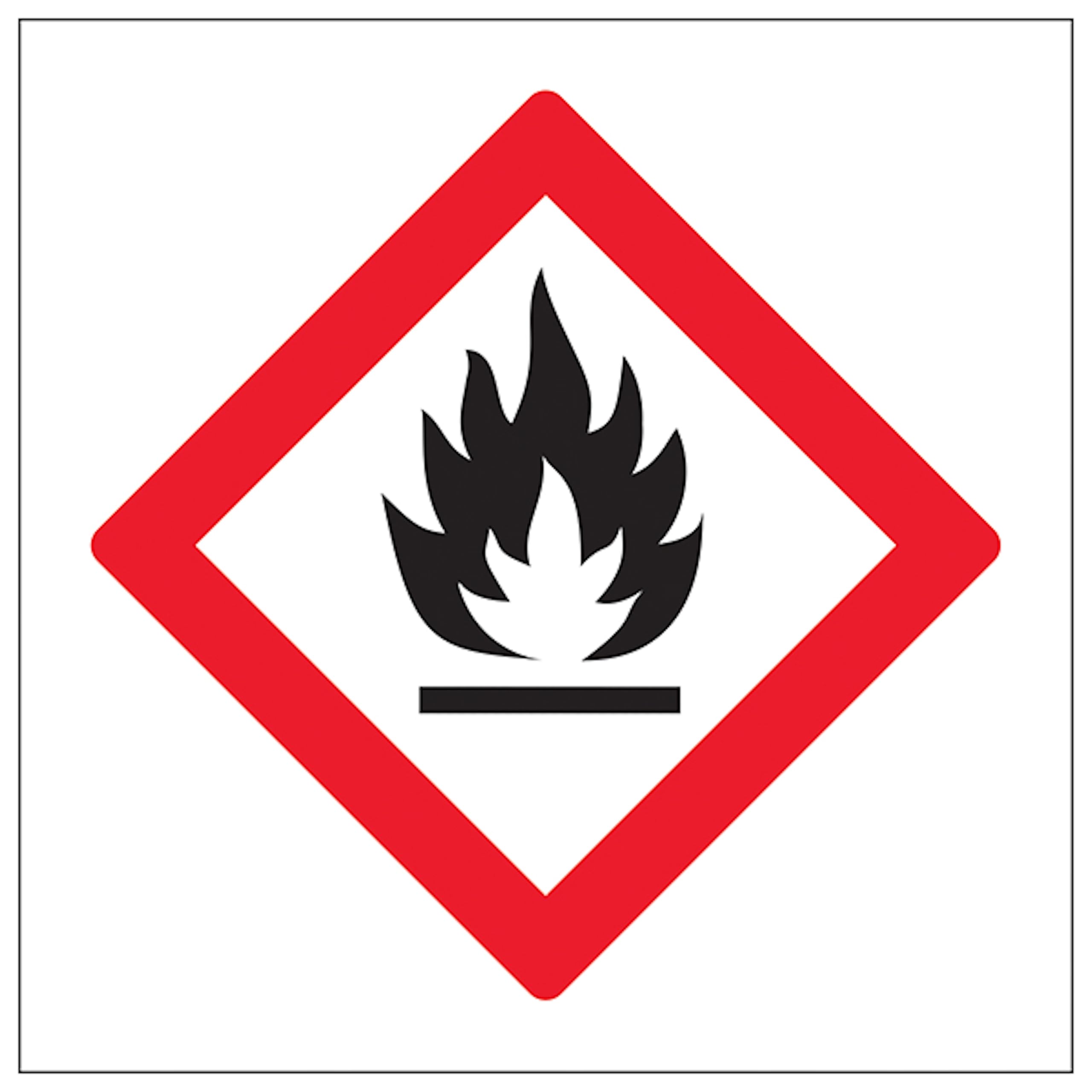 V Safety Highly Flammable Symbol 100 x 100 mm - 3mm Aluminium Composite Safety Sign