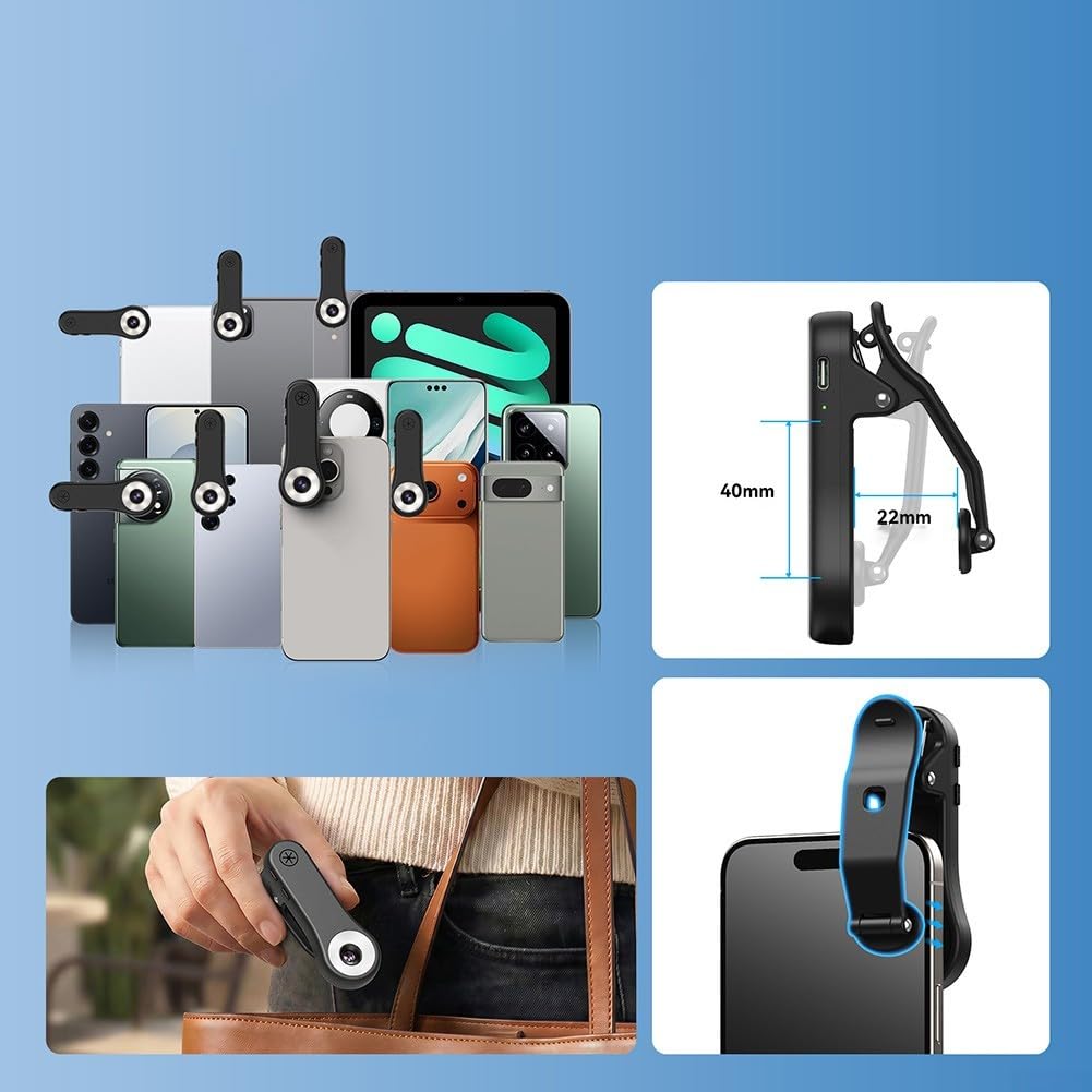 Microscopio móvil 200X, APL-MSL200X portátil con lente de aumento de identificación CPL HD para cámara de teléfono