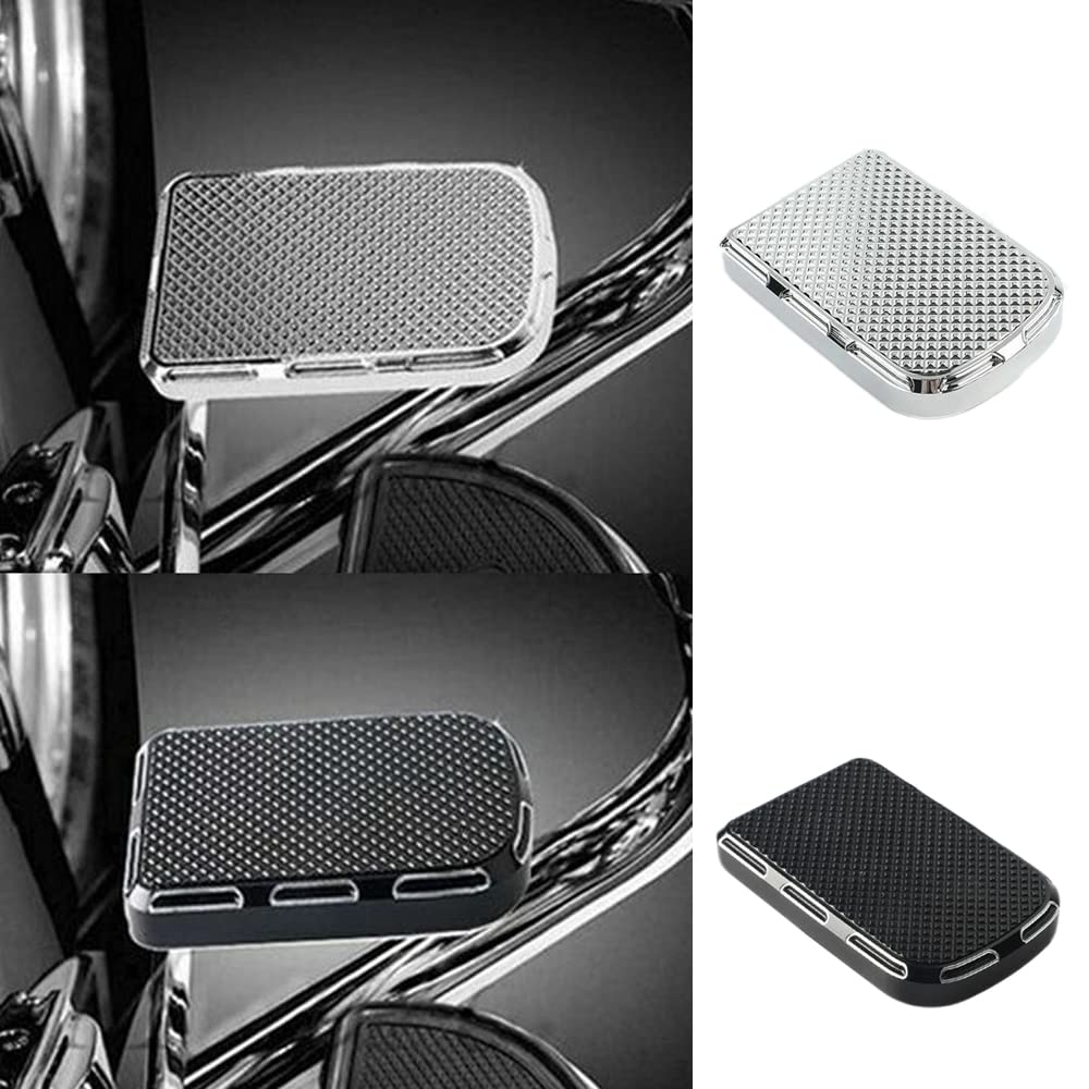 Baceyong Couvre-pédale de frein en aluminium CNC pour moto Compatible avec Harley-Davidson Touring Street Glide FLHX Road King Softail, noir/chromé