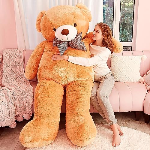 Image of 5 Feet Giant Teddy Bear - Soft, Brown Plush Hugging Stuffed Toy for Kids, Girls, Boys | Big Huggable Gift for Birthdays, Valentine's Day, Anniversaries, Special Occasions (5 Feet, Brown)