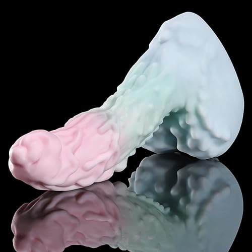 Nothosaur Kerr 9.84 Inch Fantasy Dildo – Luminous Realistic Silicone Design with Textured Wave Points, Powerful Suction Cup for G-Spot, Prostate & Vaginal Pleasure, Adult Sex Toy for Men & Women - L - Milkshake - L
