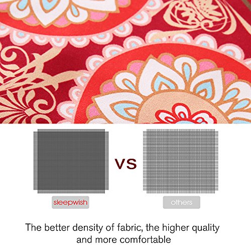 Sleepwish Red Elephant Mandala Bedding 4 Pieces Bohemian Elephant Ring Duvet Cover Set Boho Chic Bedding Cal-King Size #TOP5