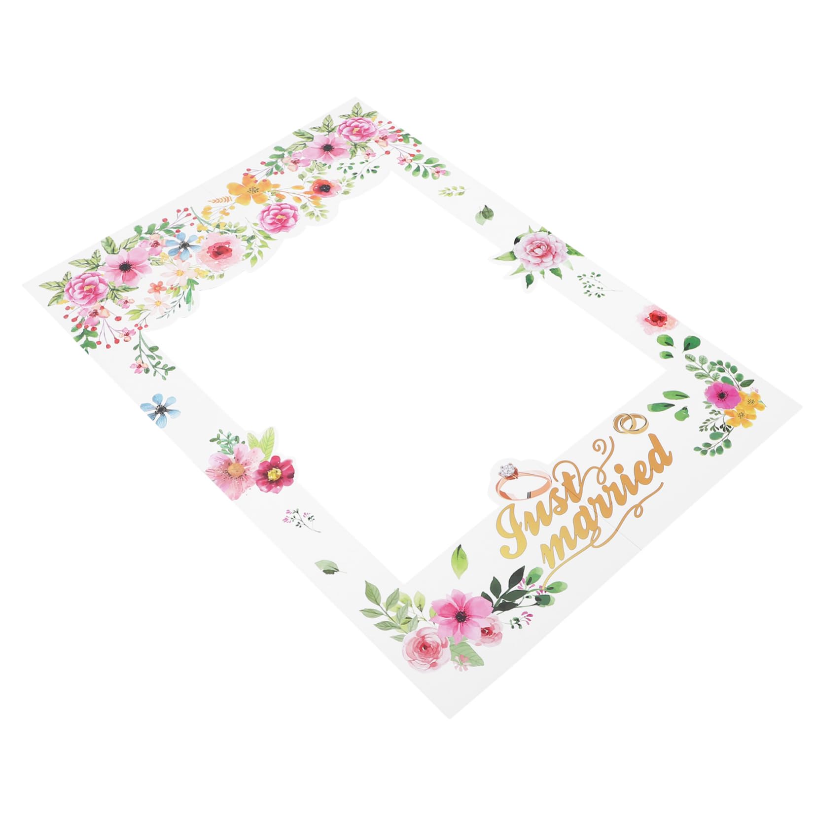 KOMBIUDA 2pezzi Cornice Fotografica Floreale Per Matrimoni Accessori Per Foto Booth Romantici Per Feste Cabina Fotografica e Selfie Materiale Resistente e Design Elegante