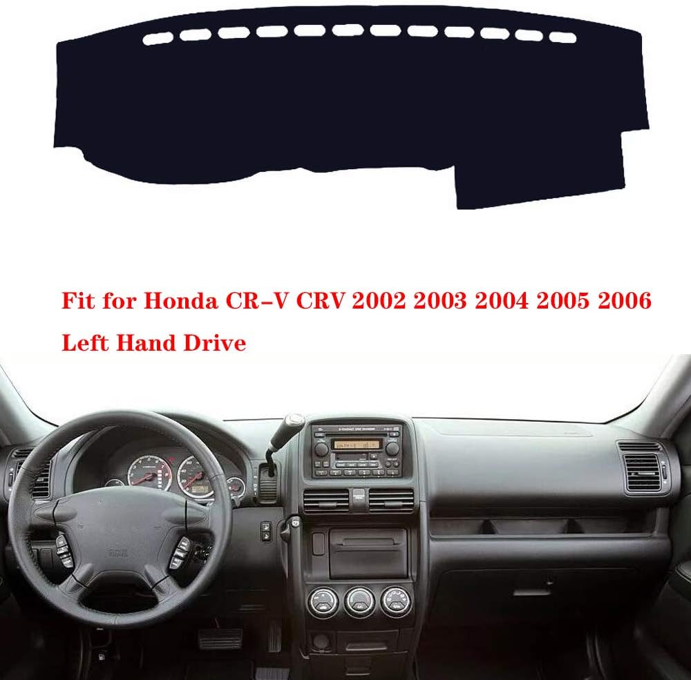 Car Auto Dashboard Cover Compatible with Honda CR-V CRV 2002 2003 2004 2005 2006 Left Hand Drive Dashmat Pad Carpet Dash Mat