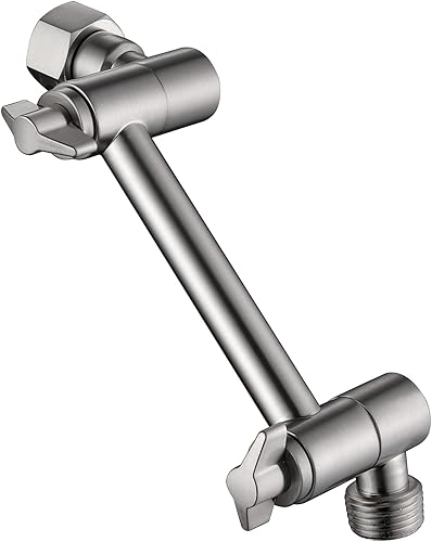 Extensión de brazo de ducha ajustable, brazo de extensión de cabezal de ducha de 4 pulgadas de níquel cepillado para bajar o elevar la lluvia o el