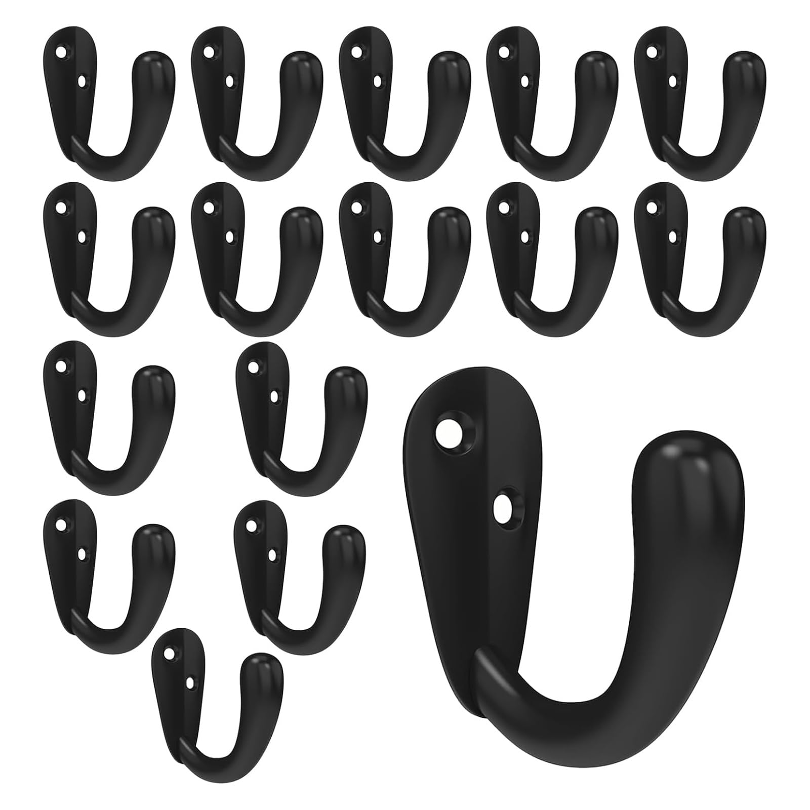 Jazuaiao Of 20 Multipurpose Wall Hook Heavy Duty Waterproof Rustproof Kirsite Hangers for Home Storage Applications Wall Hook