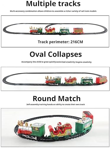 Miniatura 5 de Juego de tren de Navidad alrededor del árbol, trenes eléctricos de Navidad para niños de 3, 4, 5, 6, 7, 8 años (S)