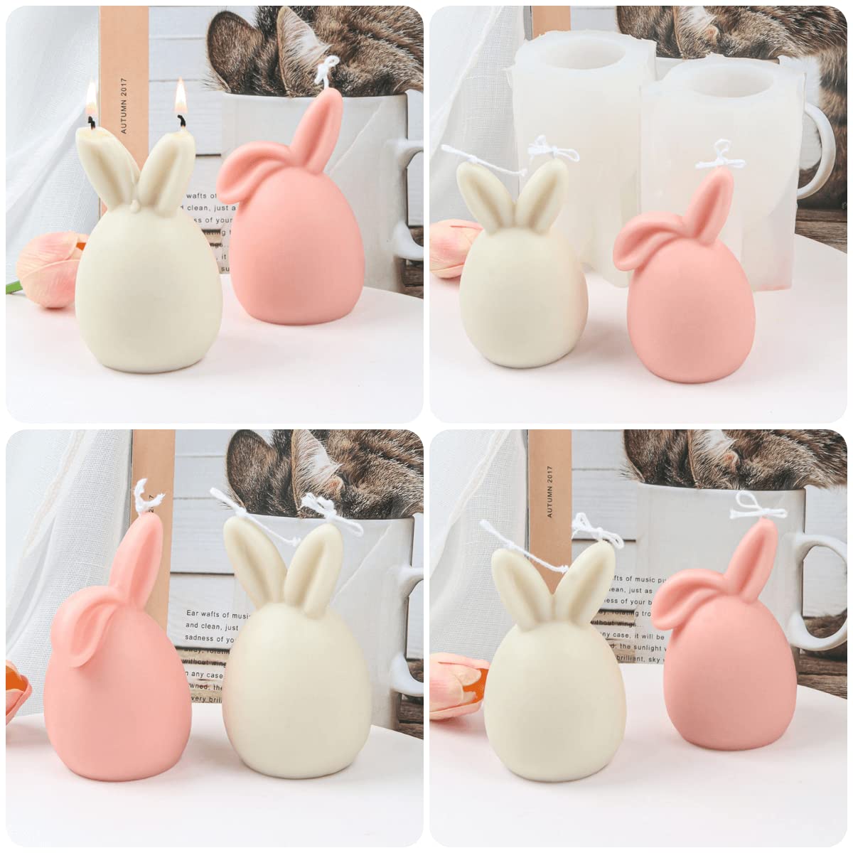 Molde Silicona Para Velas: MOLDE SILICONA CONEJO SOBRE HUEVO BM3693 (CNA