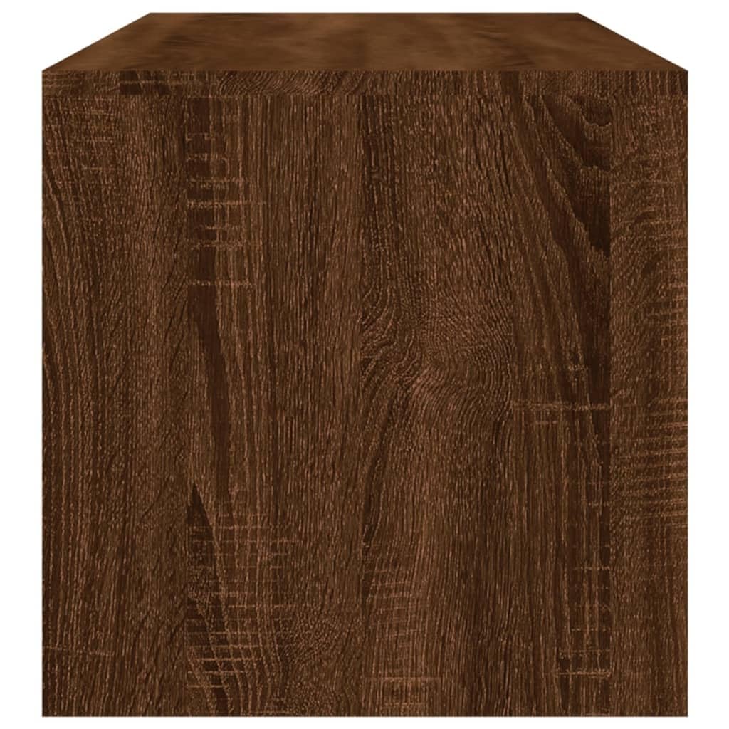 Mesa de centro marrón efecto roble 100 x 40 x 40 cm de material de madera, mesa auxiliar moderna con estante, mesa de salón estable para salón, dormitorio y oficina