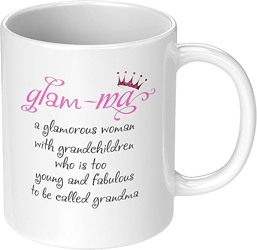 Miniatura 1 de Taza de café de cerámica divertida con tema de abuela, definición glamorosa, gran idea de regalo para el día de los abuelos, Navidad, regalo de