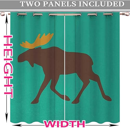 Miniatura 3 de Moose Cortinas para Habitacion,Grommet Top Decor Soundproof Door Cover Blackout Fabric 63in Width by 80in Height