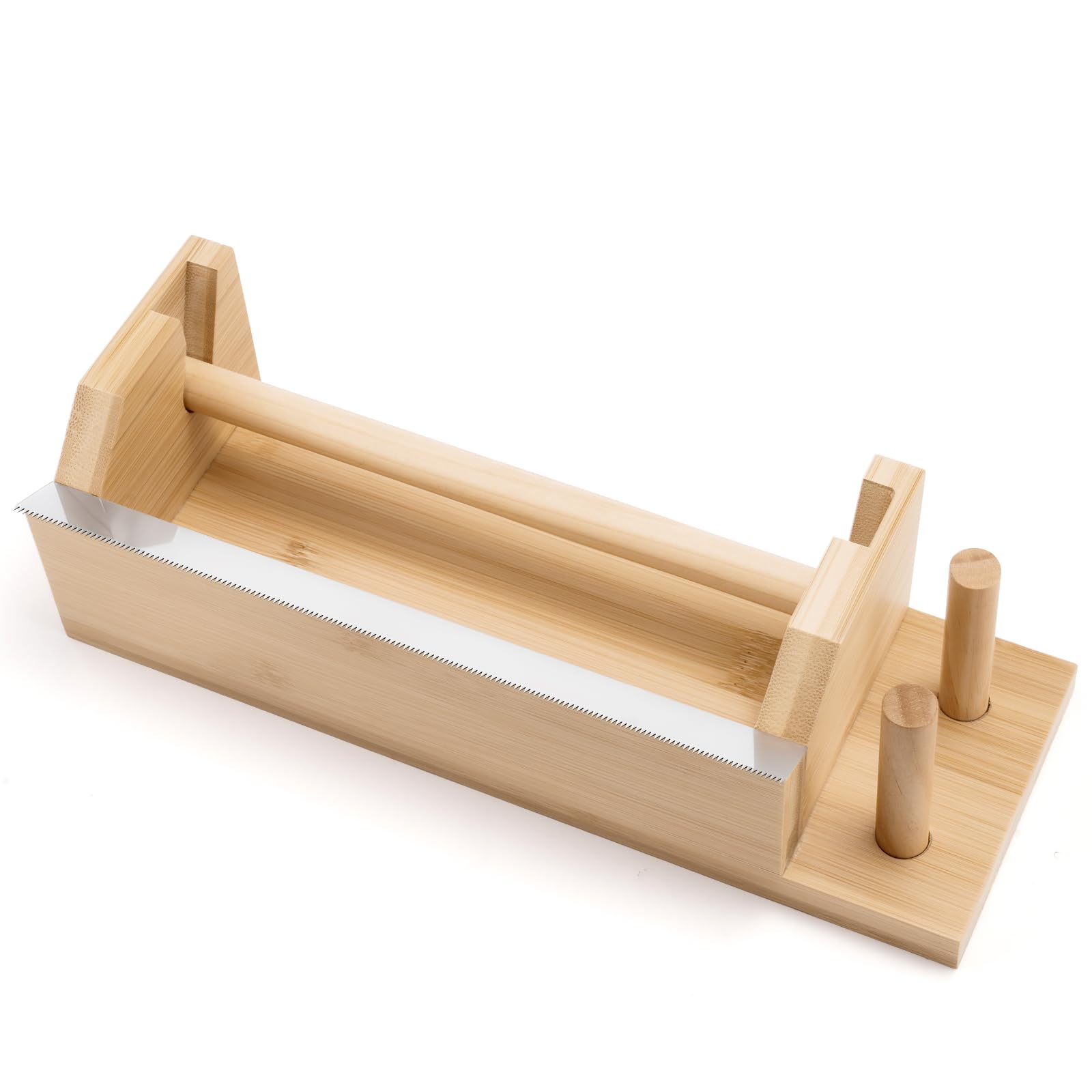 MOLSHINE Bamboo Multi Washi Tape Dispenser,One-Handed Operation Masking Tape Cutter,Tape Roll Storage Holder for Handicraft,DIY,Gifts Wrapping