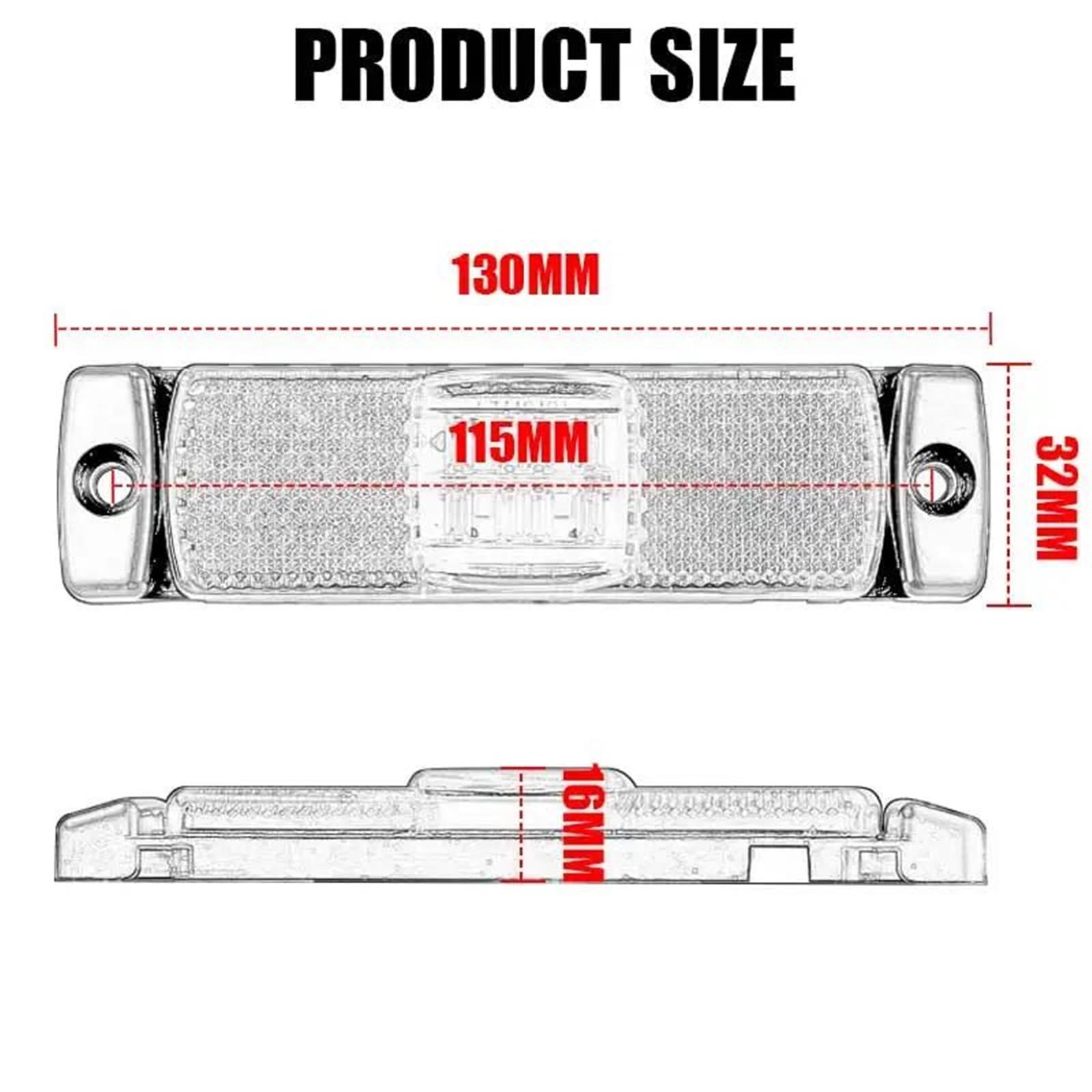 Freccia Auto LED Luci Posizione Laterali Indicatore Ingombro Luce Segnalazione Per Camion Rimorchio Furgone Pick-up Barca Indicatore Laterale(10pcs Red)