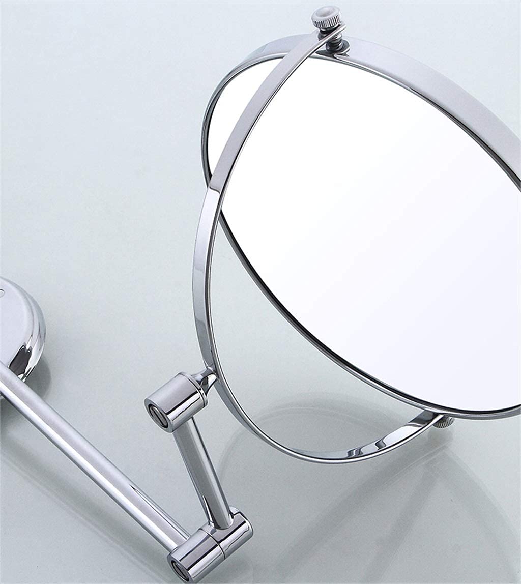 Espejo de Pared Espejo de baño Espejo de maquillaje Espejo de maquillaje de pared de doble cara Tocador de maquillaje de baño de afeitado con 3 aumentos giratorio Acabado dorado (8 pulgadas) (# 2 20 c
