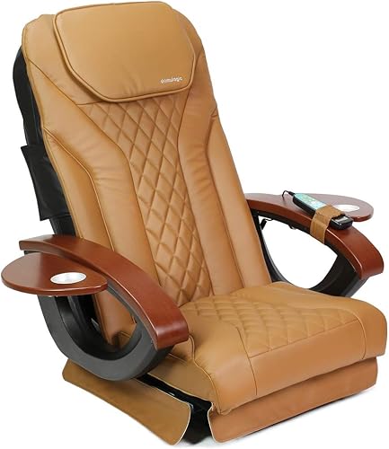 MAYAKOBA Shiatsulogic - Funda de cojín para silla de pedicura, resistente a acetona, de piel sintética, cojín de masaje de vabración, capuchino